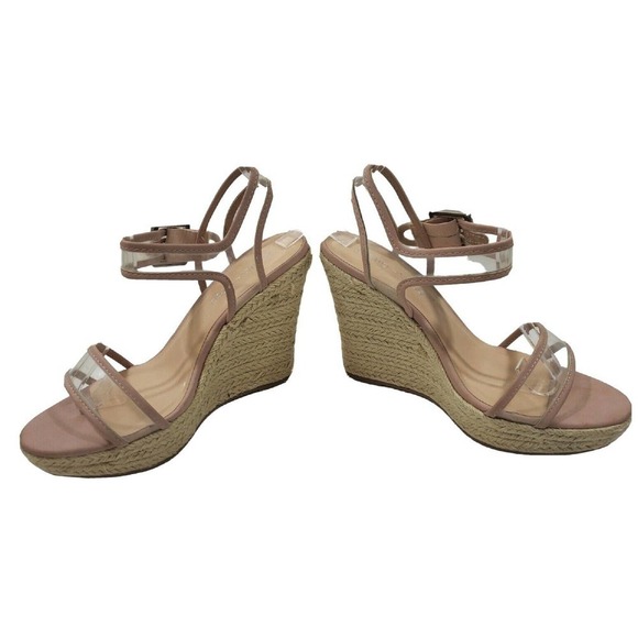 Bella~Vita ~Woman Size 8.5W~ Transparent Man Made Materials Wedge Sandals NEW. - Picture 1 of 15
